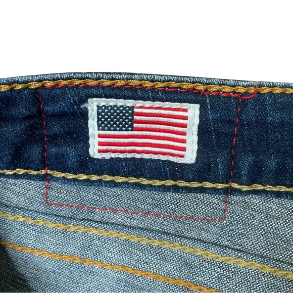 True Religion Jeans Woman 30 Becky Blue Mid Rise Bootcut Flap Pocket Made USA - Picture 7 of 14